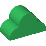 Lego kostka (kostička) 2x4x2 třikrát zakřivené, zelená (621628)